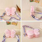 Portable Cute Phone Sling Bag Small Casual Utility Bag Popillon Cartoon Crossbody Purse Mini Mobile Pouch Picnic Bags Kids for School, College and Office