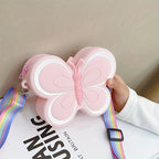Portable Cute Phone Sling Bag Small Casual Utility Bag Popillon Cartoon Crossbody Purse Mini Mobile Pouch Picnic Bags Kids for School, College and Office