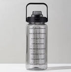 Transparent Water Bottle | Motivational Sports Water Bottle with Time Marker and Straw, Leakproof Sipper Flask for Gym, Office and Outdoor Fitness.(Pack of 1)