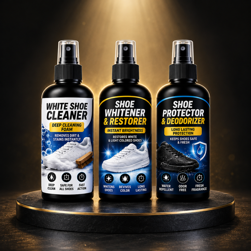 3-in-1 Premium Shoe Care Kit – Cleaner, Whitener & Protector