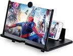 8 Inches HD Screen Magnifier 3D Smart Mobile Phone Movies Amplifier Portable Phone Projector for All Smartphones (Multicolor)